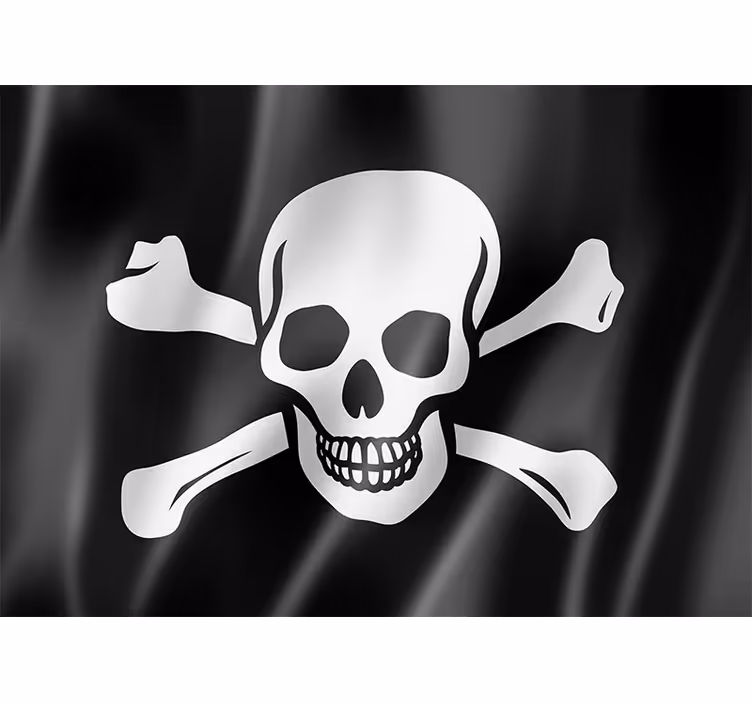 Piratų vėliava gyvenamojo kambario sienų freska - „Tenstickers“