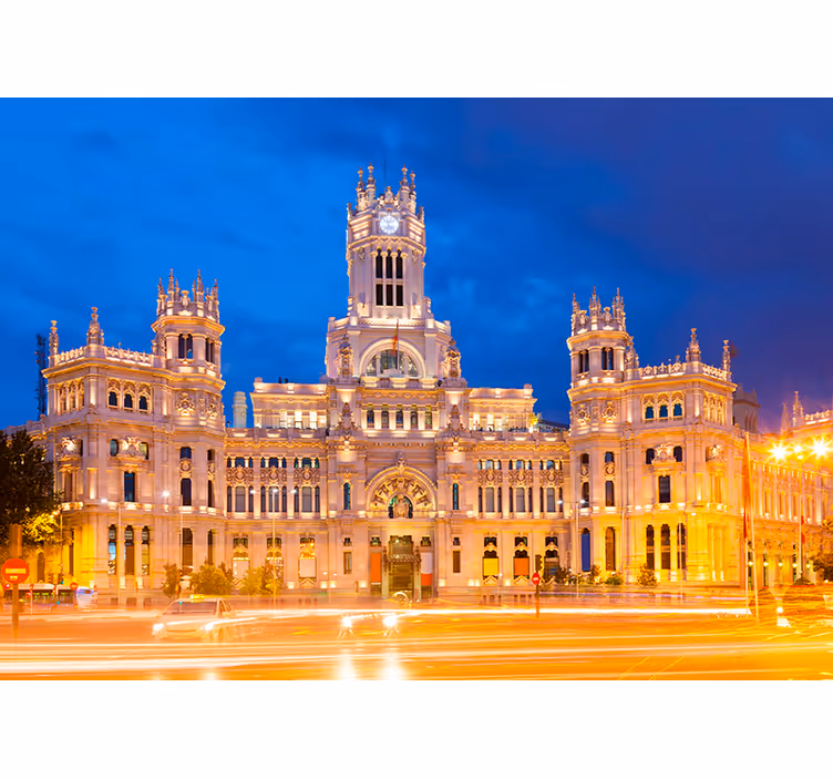 Apšviestas miesto vaizdas madrido sienų freska - „Tenstickers“