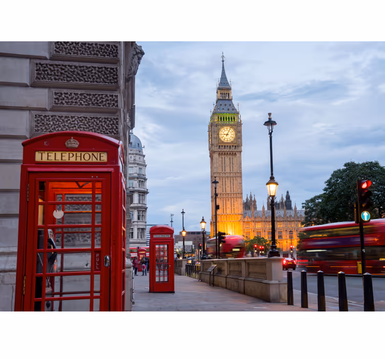 Miesto telefono stendo londono sieninis paveikslas - „Tenstickers“