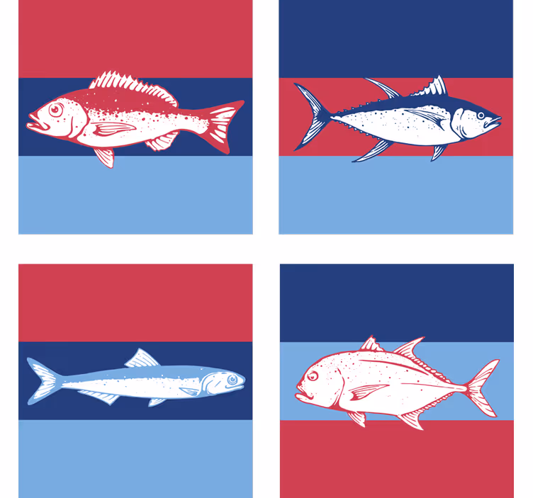 Stilizuotos žuvies iliustracijos padėkliukas - „Tenstickers“