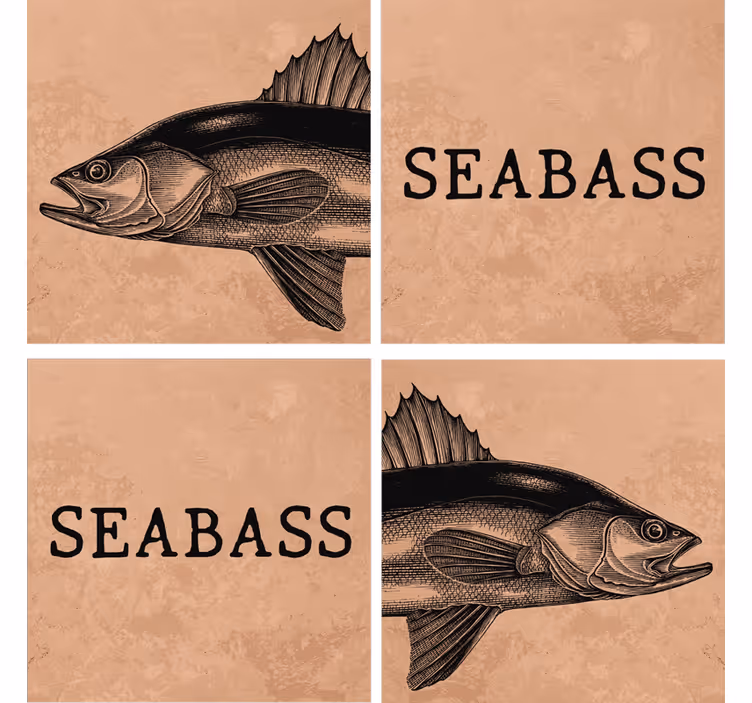Pritaikomas padėkliukas seabass iliustracija - „Tenstickers“