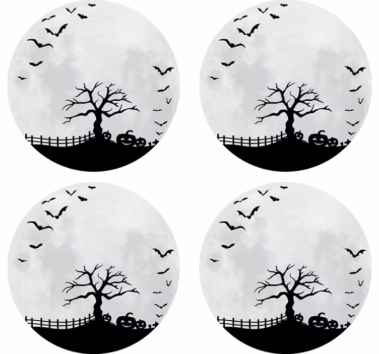 Helovino padėkliukas baisaus medžio siluetas - „Tenstickers“