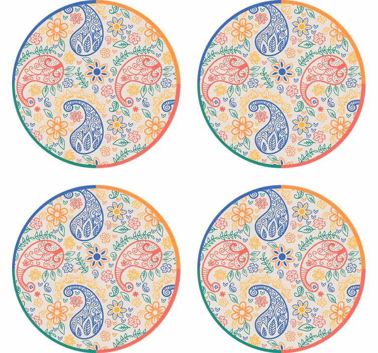 Spalvingi paisley gėrimų padėkliukai - „Tenstickers“
