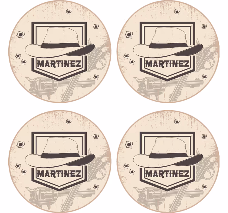 Geek padėkliukas vakarų skrybėlė ir ginklai - „Tenstickers“