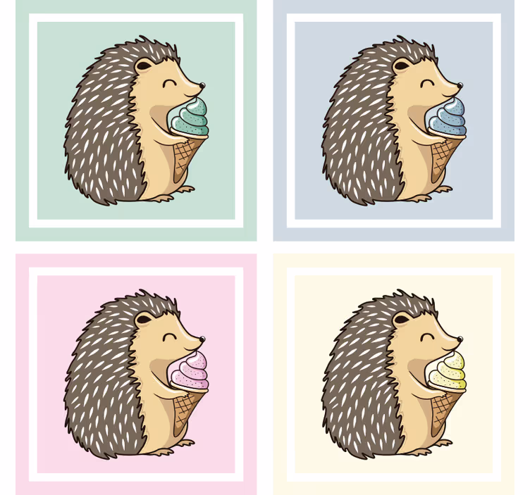 Geek padėkliukas ežiukas mėgaujasi ledais - „Tenstickers“