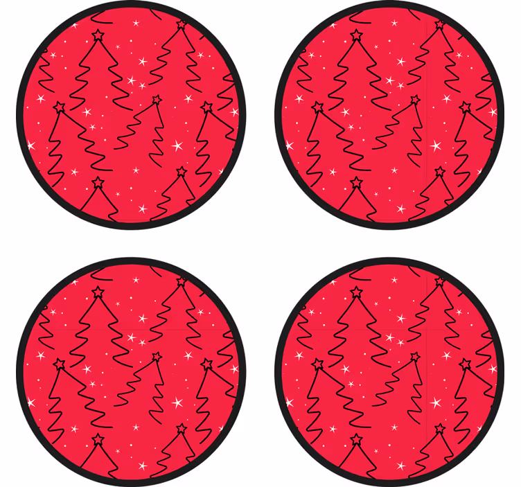 Kalėdų eglutės linijos gėrimo padėkliukai - „Tenstickers“