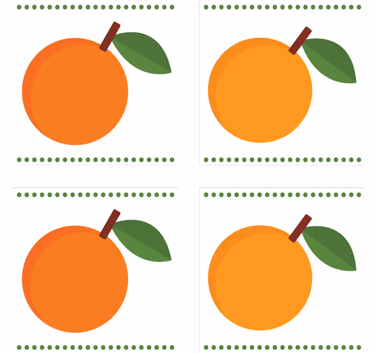 Modernus padėkliukas oranžinis su lapeliu - „Tenstickers“