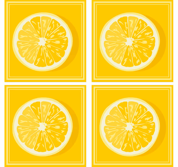 Geltonos citrinos griežinėlis citrusų padėkliukas - „Tenstickers“
