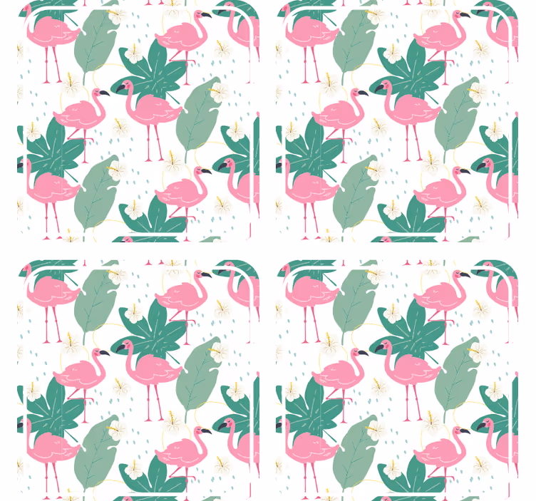 Geek padėkliukas su flamingo raštu ir lapais - „Tenstickers“