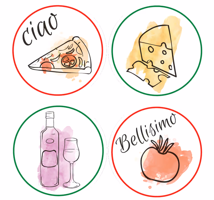 Pritaikomas padėkliukas su maisto ir gėrimų motyvais - „Tenstickers“