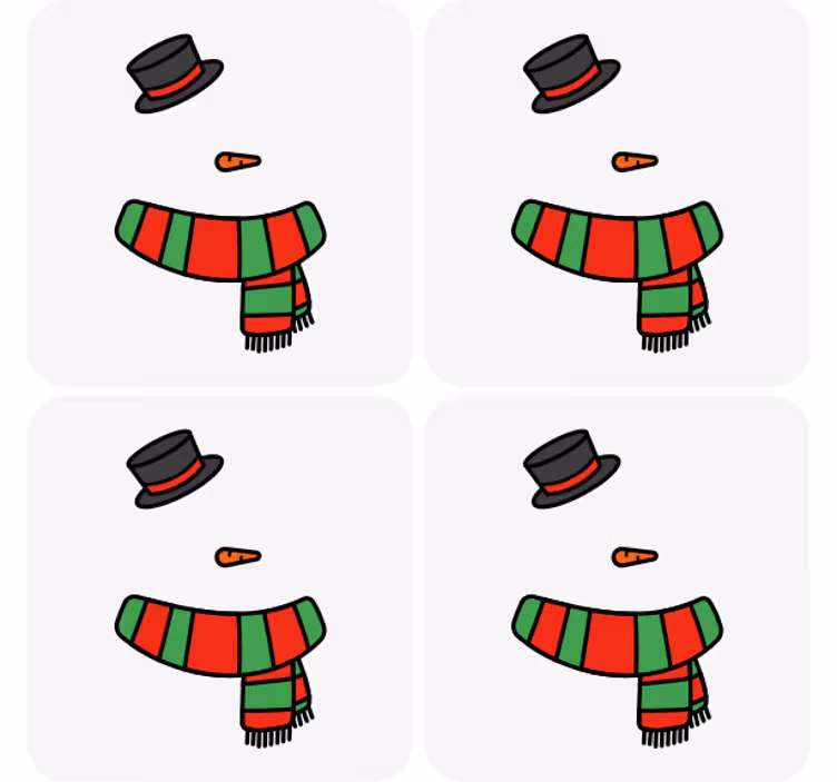 Kalėdinis padėkliukas sniego žmogaus aksesuarams - „Tenstickers“