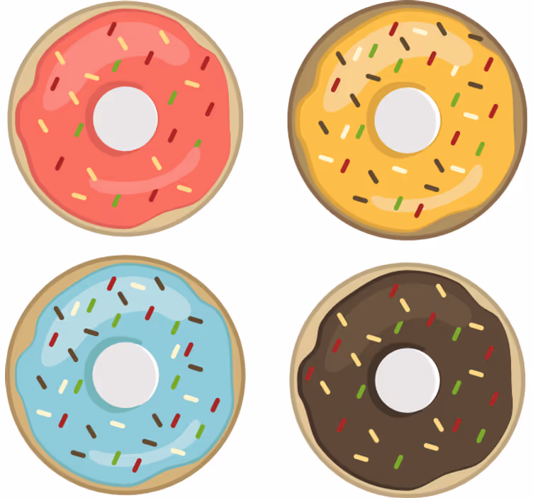 Geek padėkliukas spalvingais donutų dizainais - „Tenstickers“