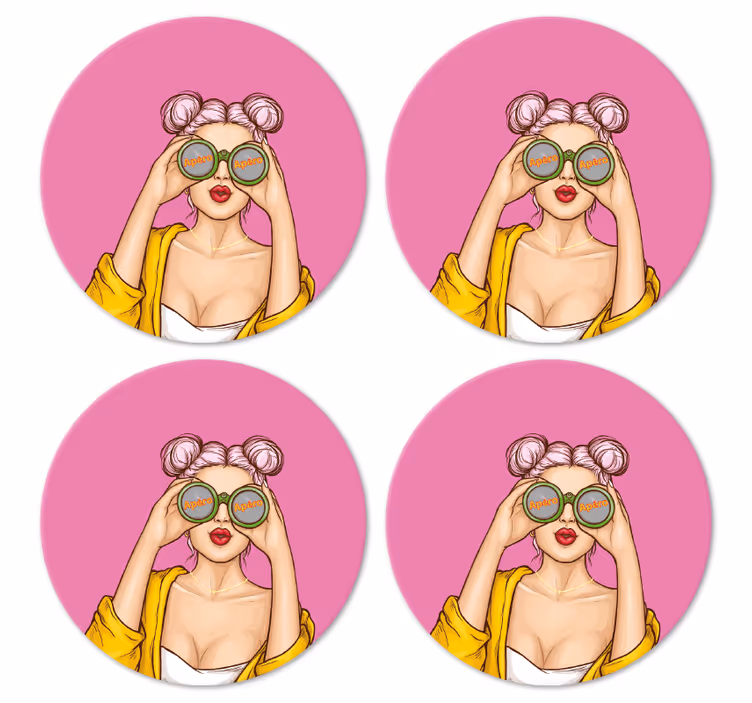 Geek padėkliukas žaismingam personažui su akinių. - „Tenstickers“