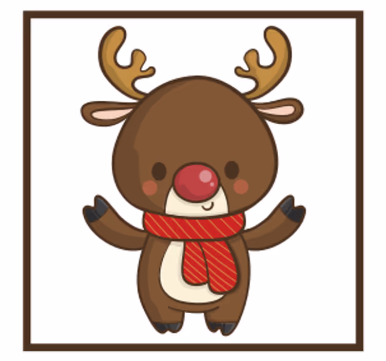 Kalėdinis padėkliukas linksmas elnias su šaliku - „Tenstickers“