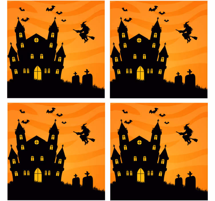 Helovino padėkliukas namo siluetas - „Tenstickers“
