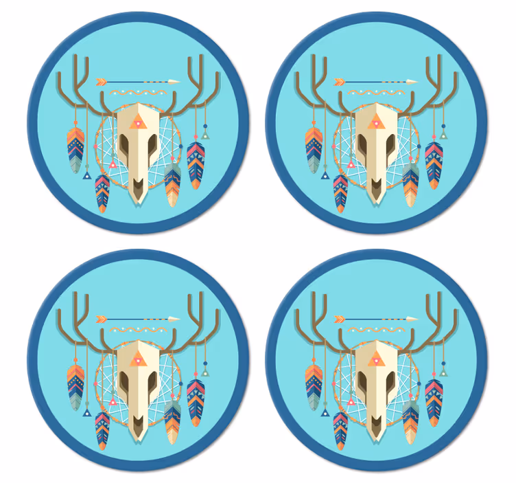 Kaukolės boho stiliaus modernus padėkliukas - „Tenstickers“
