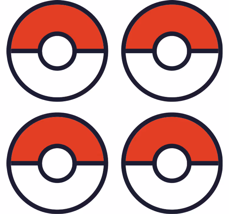 Pokemon ball geek padėkliukai - „Tenstickers“