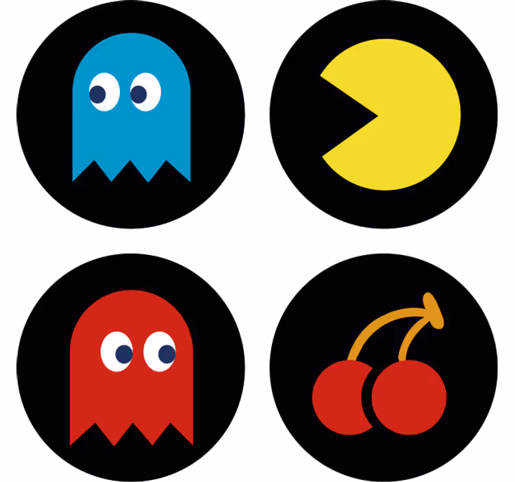 Geek padėkliukas spalvingiems retro ikonoms - „Tenstickers“