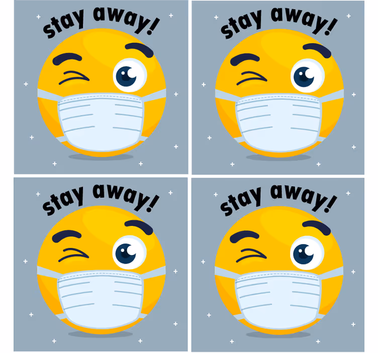 Gėrimų padėkliukas su mirksinčiu emotikonu kauke - „Tenstickers“