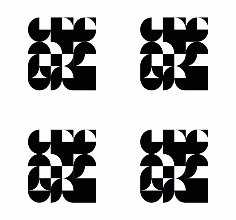 Modernus padėkliukas geometriniais monochrominiais raštais - „Tenstickers“