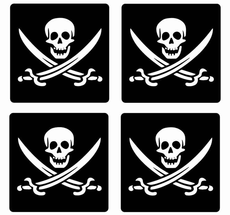 Piratų „jolly roger geek“ padėkliukai - „Tenstickers“