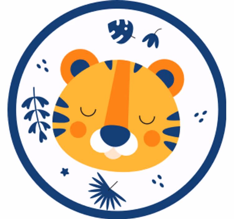 Geek padėkliukas mielas tigro veidas - „Tenstickers“
