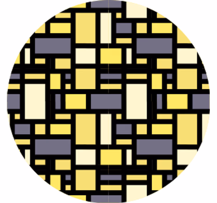 Geometrinis geltonas ir pilkas raštas padėkliukas - „Tenstickers“
