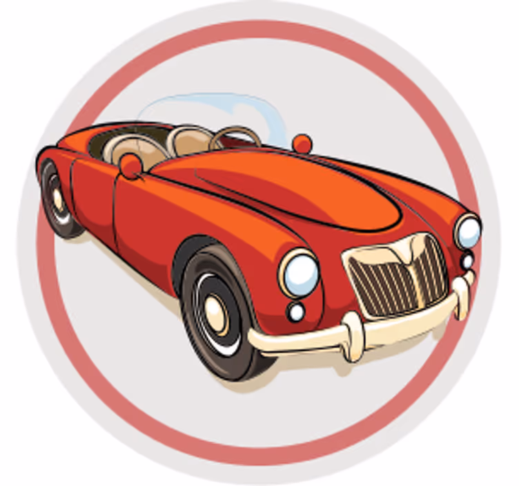 Geek padėkliukas senoviniam raudonam sportiniam automobiliui - „Tenstickers“