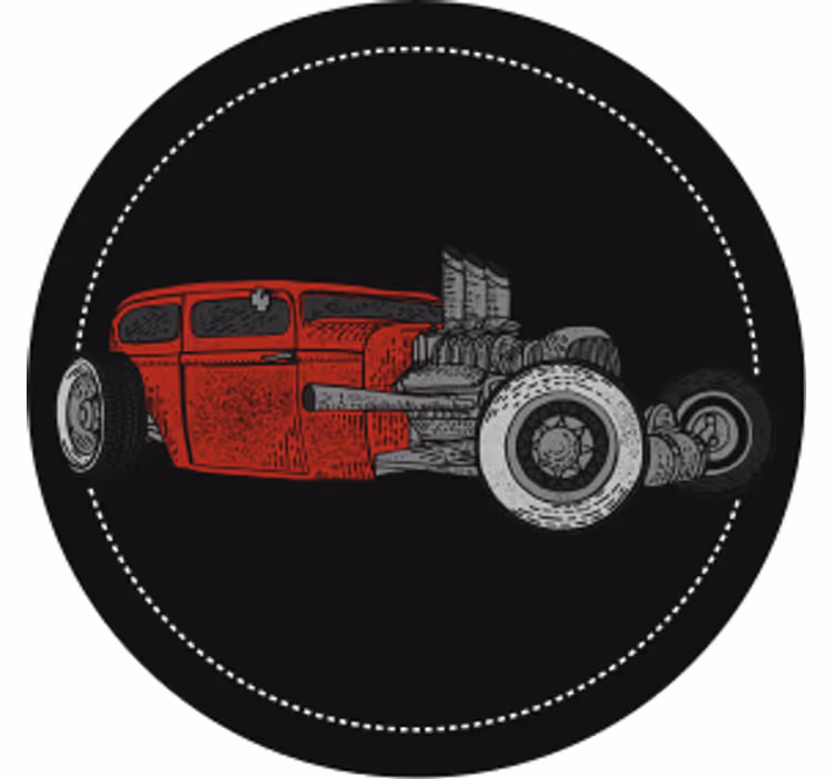 Vintage padėkliukas klasikinio hot rod piešinys - „Tenstickers“
