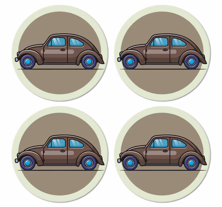 Vintage padėkliukas su retro automobilio iliustracija - „Tenstickers“