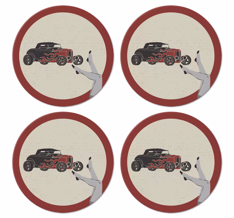 Mergaičių kojos ir senoviniai automobilio padėkliukai - „Tenstickers“