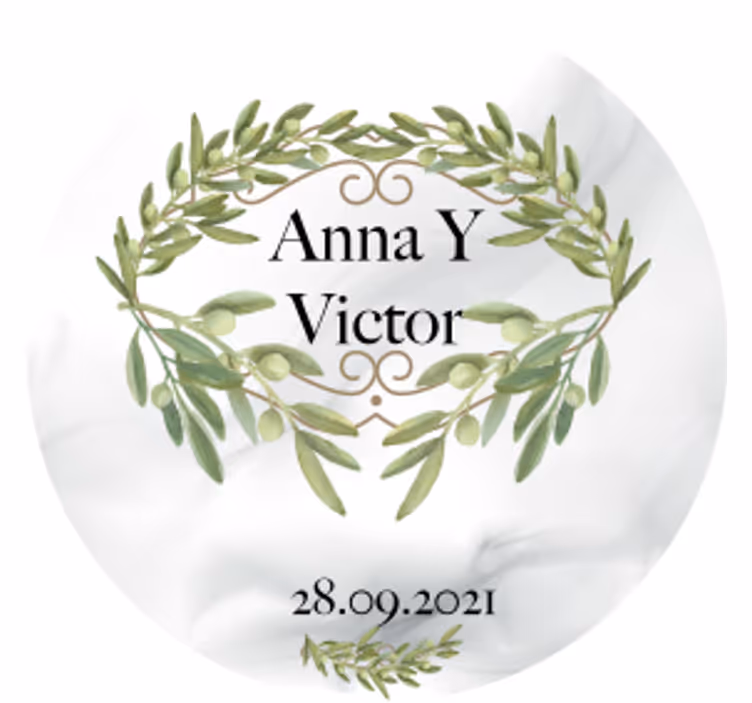 Vestuvių padėkliukas alyvmedžio vainiko emblema - „Tenstickers“