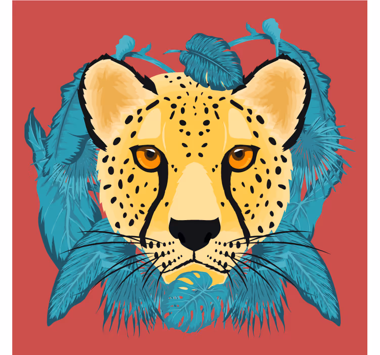 Geek padėkliukas su stilizuota leopardine iliustracija - „Tenstickers“
