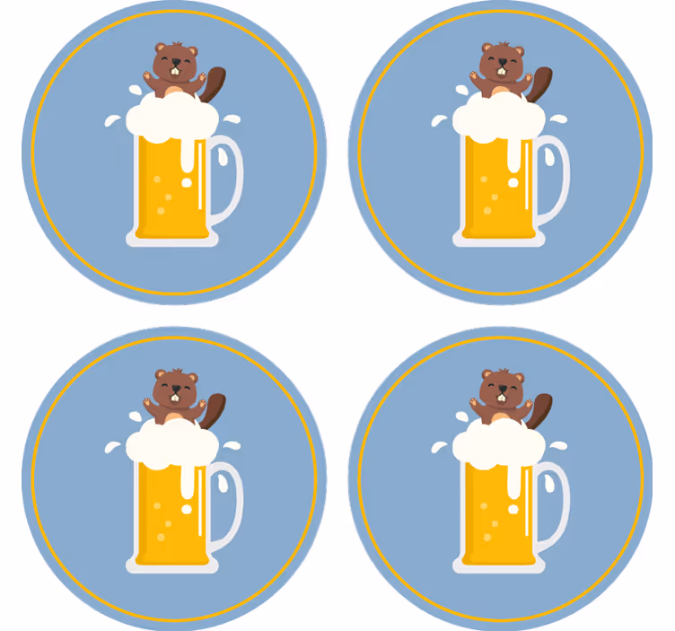 Alaus kilimėliai linksmas bebras puodelis - „Tenstickers“