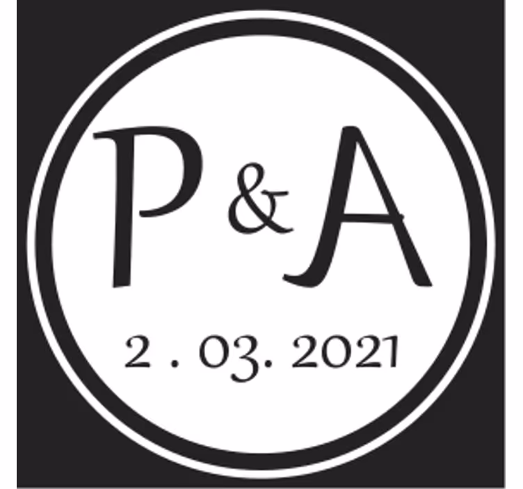 Pritaikomas padėkliukas su monogramos inicialais - „Tenstickers“