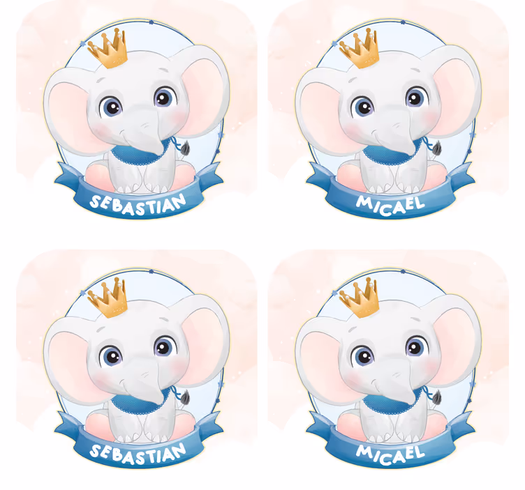 Pritaikomas padėkliukas su dramblio portretu - „Tenstickers“