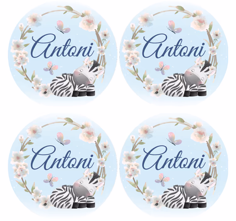Pritaikomas padėkliukas su personalizuota zebra iliustracija - „Tenstickers“