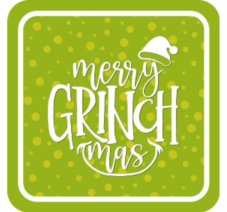 Kalėdinis padėkliukas linksmas grinčo sveikinimas - „Tenstickers“
