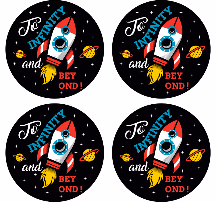 Geek padėkliukas raketos starto kosmoso tema - „Tenstickers“