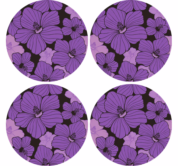 Vibrant purple floral pattern padėkliukas - „Tenstickers“
