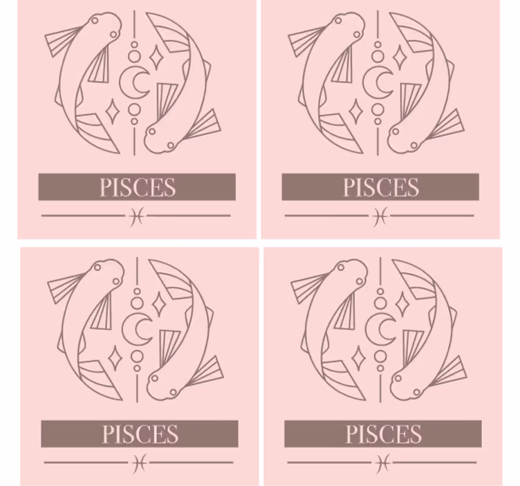 Pritaikomas padėkliukas su žuvies simboliu Žuvys - „Tenstickers“