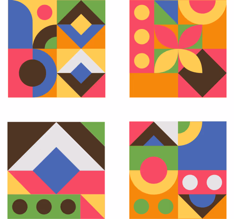 Padėkliukas spalvingiems geometriniams formoms - „Tenstickers“