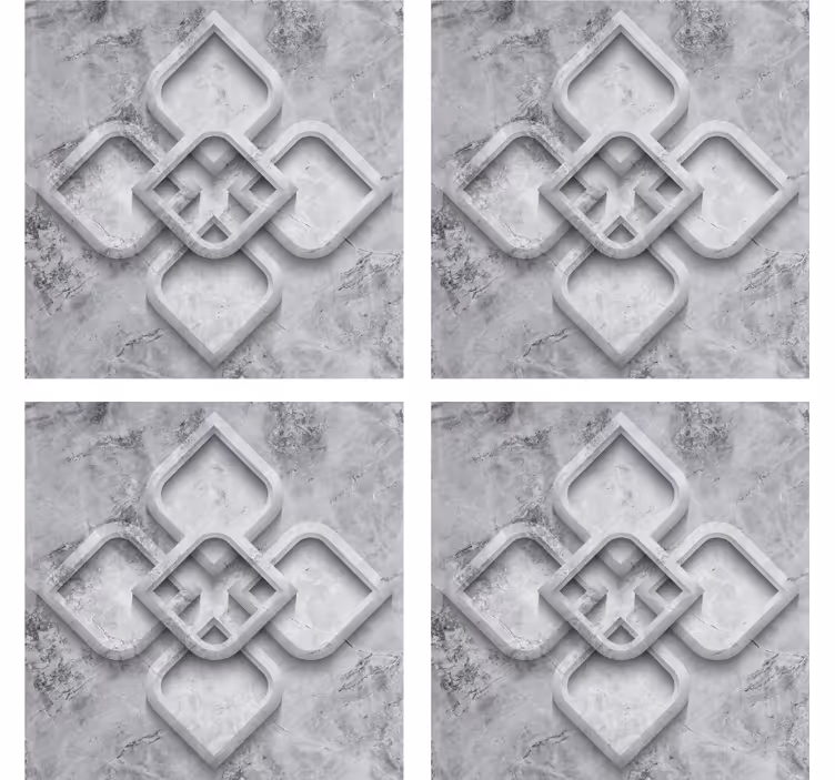 Pilki 3d geometriniai akmens plytelių padėkliukai - „Tenstickers“