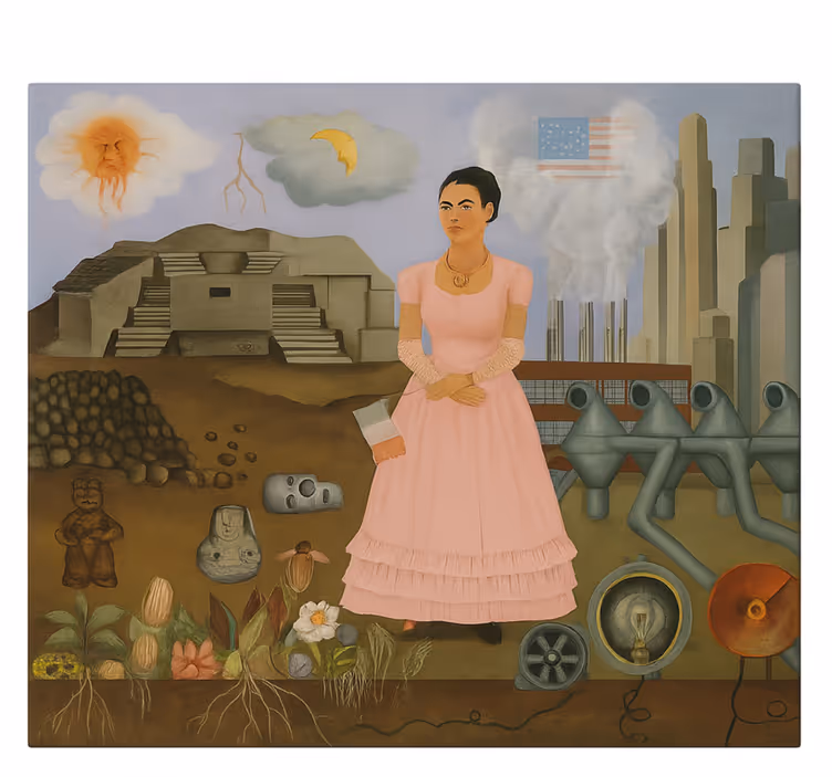 Frida khalo pasienyje Drobė menas - „Tenstickers“