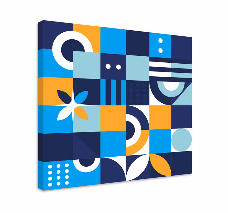 Mėlynas paveikslas geometriniu dizainu - „Tenstickers“