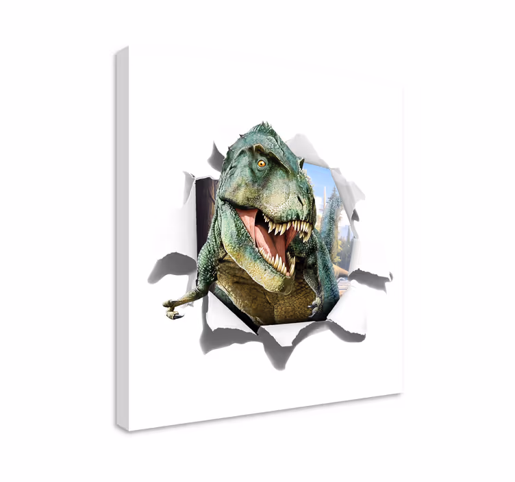 Drobė dinozauras 3d piktas t-reksas - „Tenstickers“