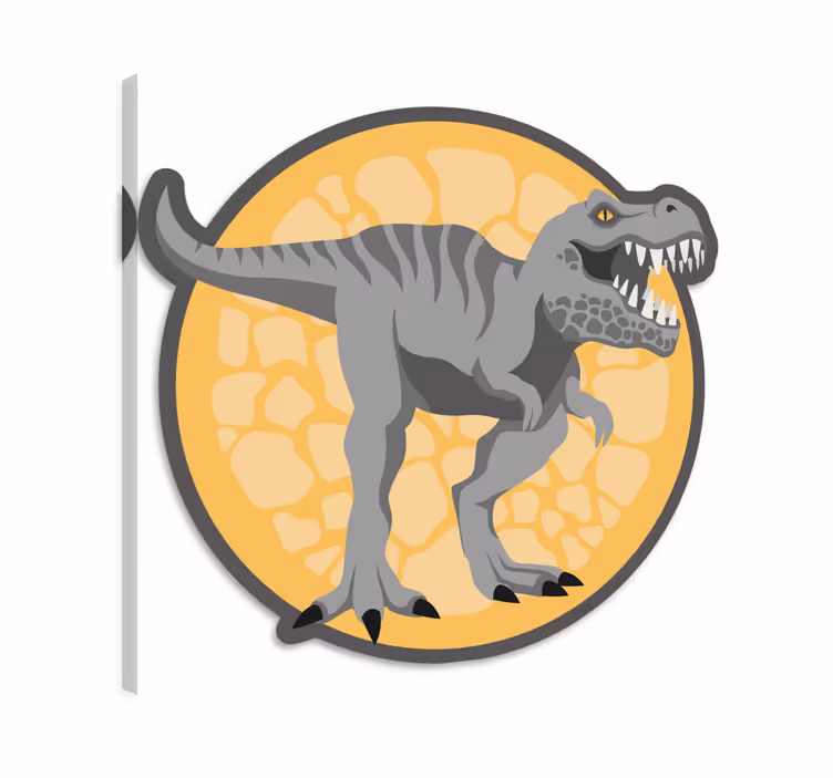 Drobė dinozauras t-rex piešinys ant fono - „Tenstickers“