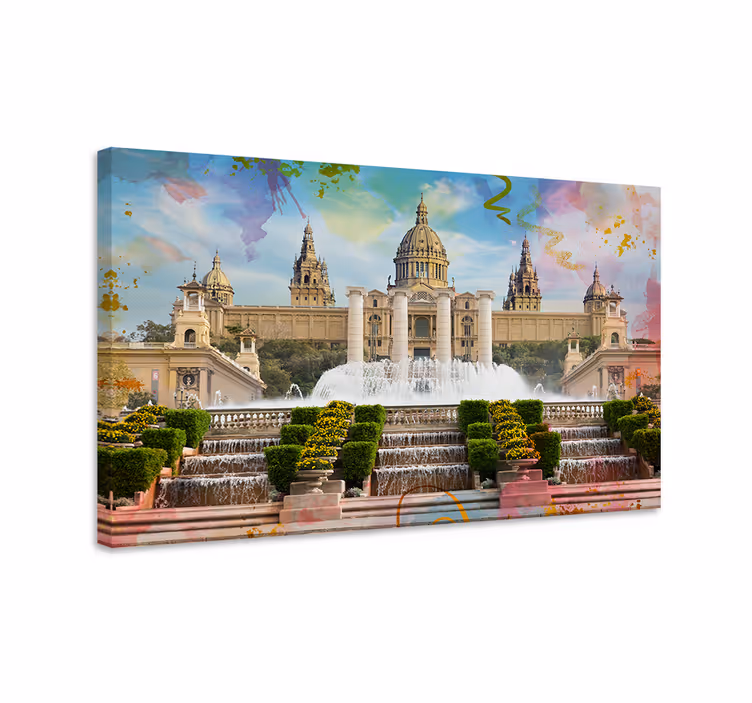 Barcelona montjuic miesto drobės atspaudai - „Tenstickers“