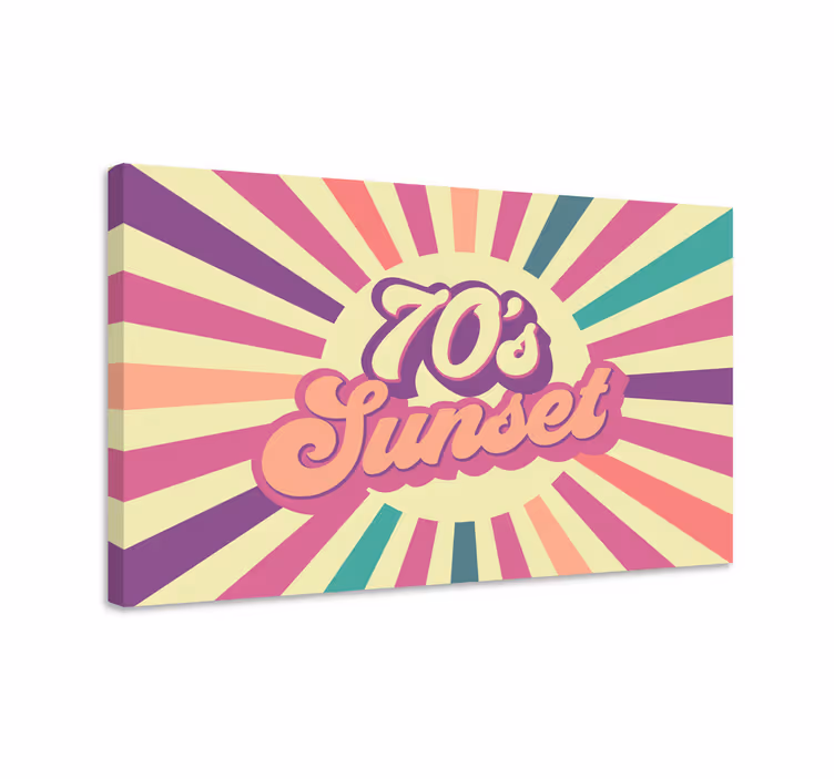 Retro saulėlydžio grafika Drobė kitas tekstas - „Tenstickers“