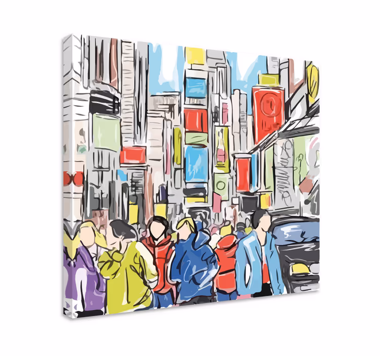 Moderno de nueva york žmonių drobė - „Tenstickers“